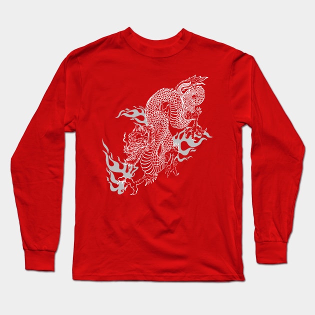 Dragon of fire W Long Sleeve T-Shirt by DrTigrou